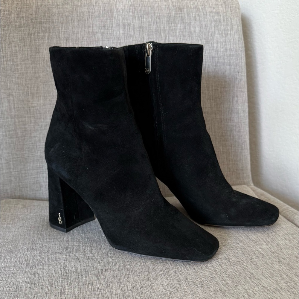 Sam Edelman Black Suede Heeled Boots